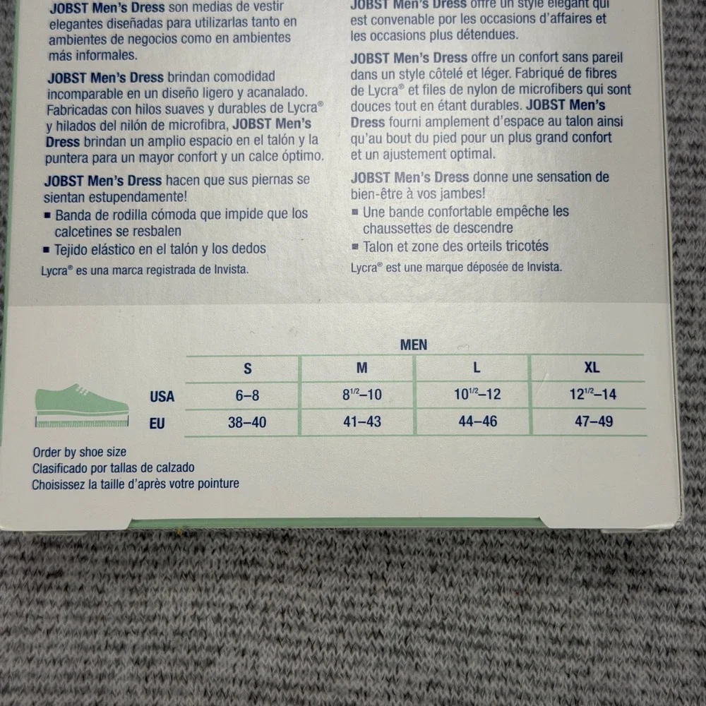 Jobst Mens Dress Support Compression Socks 8-15 mmHg Navy Medium 110785